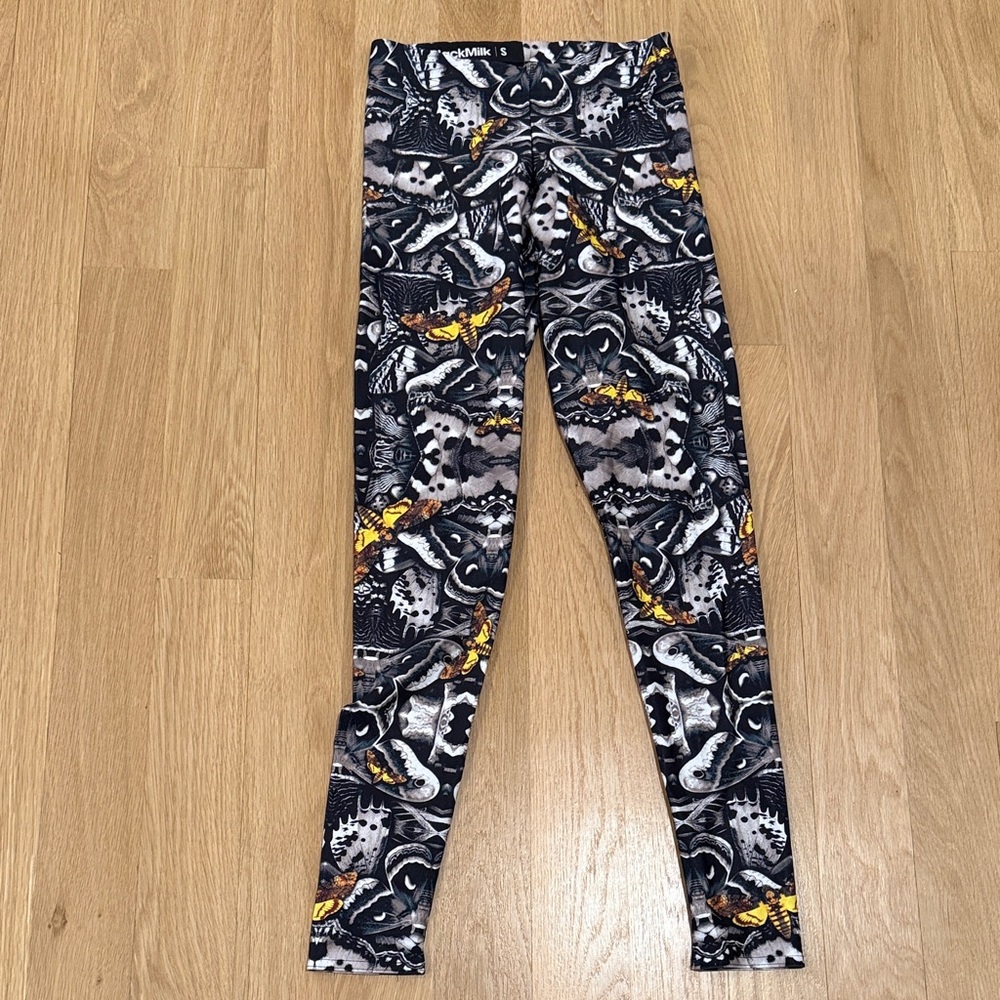Blackmilk Black and Yellow Patterned Leggings
